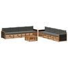 vidaXL Set di divani da esterno 9 pcs Naturale e Antracite Poliestere