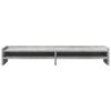 vidaXL Supporto Monitor Grigio Cemento 100x24x16 cm Legno Multistrato