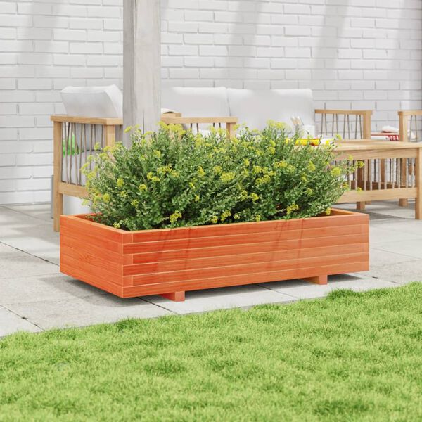 vidaXL Fioriera Giardino Marrone Cera 110x60x26,5 cm Legno di Pino