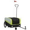 vidaXL Rimorchio da Bici Nero e Verde 45 kg in Ferro