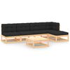 vidaXL Set Divani Giardino 6 pz con Cuscini in Legno Massello di Pino