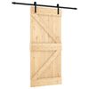 vidaXL Porta scorrevole Naturale e Nero 95 x 210 cm