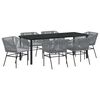 vidaXL Set da Pranzo per Giardino con cuscino 7 pcs Grigio