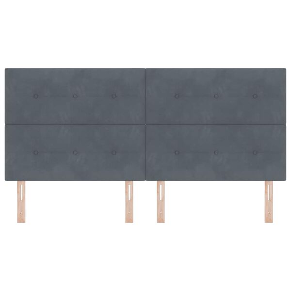 vidaXL Testiera con testiera Grigio scuro 200 cm Pelle Sintetica