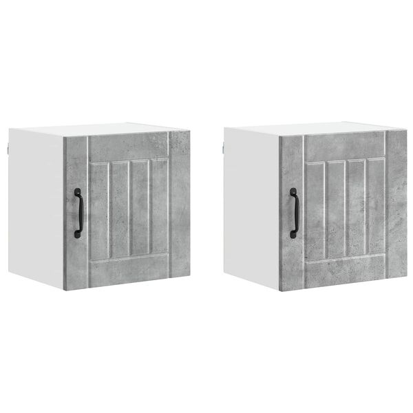 vidaXL Mobile da cucina Lucca 2 pcs Grigio cemento 40 x 31 x 40 cm
