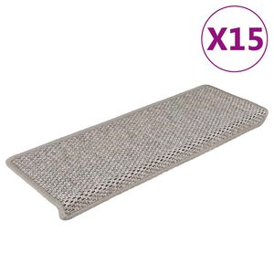 vidaXL Tappeti Autoadesivi Scale Aspetto Sisal 15 pz 65x21x4cm Argento