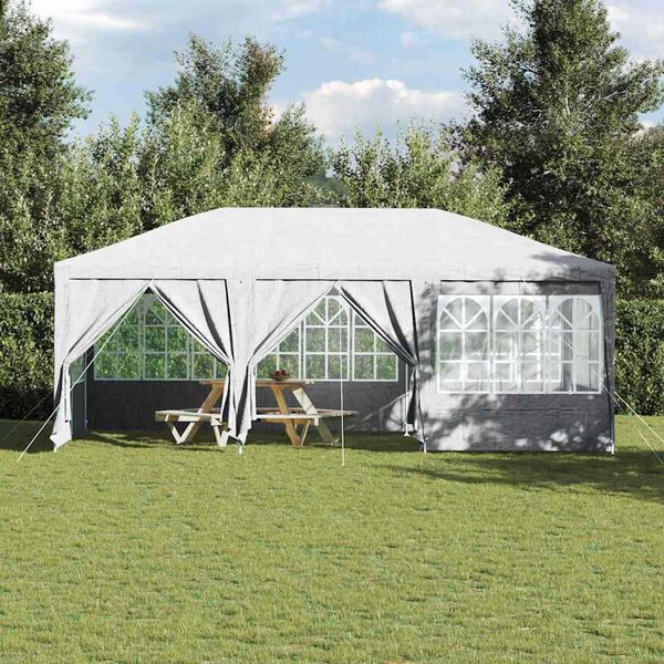 vidaXL Tenda Party Bianco 600 x 400 x 266 cm Polietilene