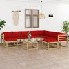 vidaXL Set Divani da Giardino 11pz e Cuscini Legno di Pino Impregnato