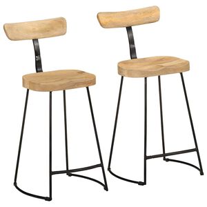 vidaXL Sgabelli da Bar 2 pz 49x43x88 cm in Legno Massello di Mango