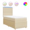vidaXL Giroletto a Molle con Materasso Crema 90x200 cm inTessuto