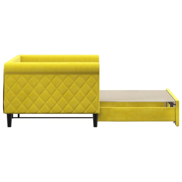 vidaXL Divano Letto con Letto Estraibile Giallo 90x200 cm in Velluto
