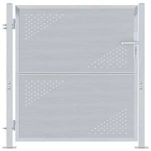 vidaXL Cancello da giardino Argento 85 x 97 cm Acciaio inossidabile
