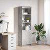 vidaXL Credenza Grigio Cemento 50x35x180 cm in Legno Multistrato