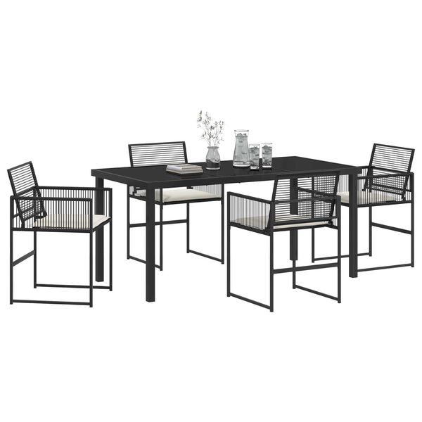 vidaXL Set da Pranzo per Giardino 5 pcs Nero