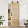 vidaXL Porta scorrevole ORKDAL Marrone 83 x 232 cm Pino massello