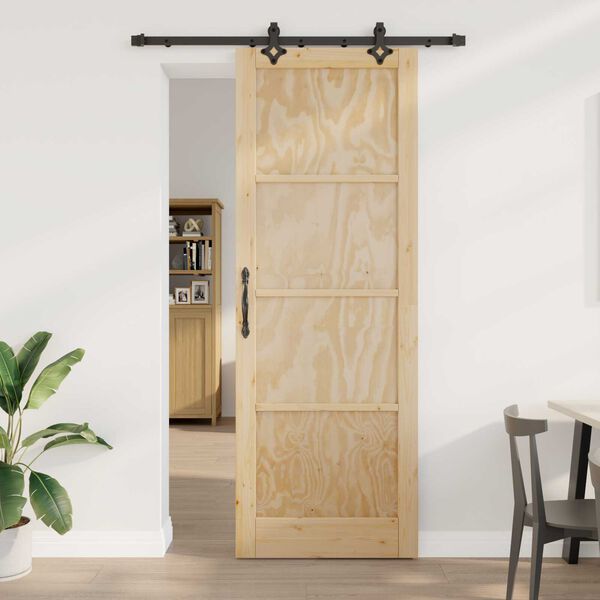 vidaXL Porta scorrevole ORKDAL Marrone 83 x 232 cm Pino massello