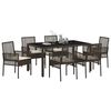 vidaXL Set da Pranzo per Giardino 7 pcs Marrone polyrattan