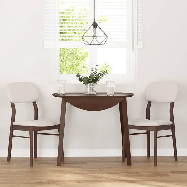 vidaXL Sedie da Pranzo con Cuscini 2pz Marrone Legno Massello di Hevea