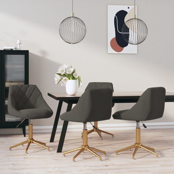 vidaXL Sedie da Pranzo Girevoli 4 pz Grigio Scuro in Velluto