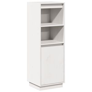 vidaXL Credenza Bianca 37x34x110 cm in Legno Massello di Pino