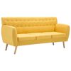 vidaXL Divano a 3 Posti Rivestito in Tessuto 172x70x82 cm Giallo