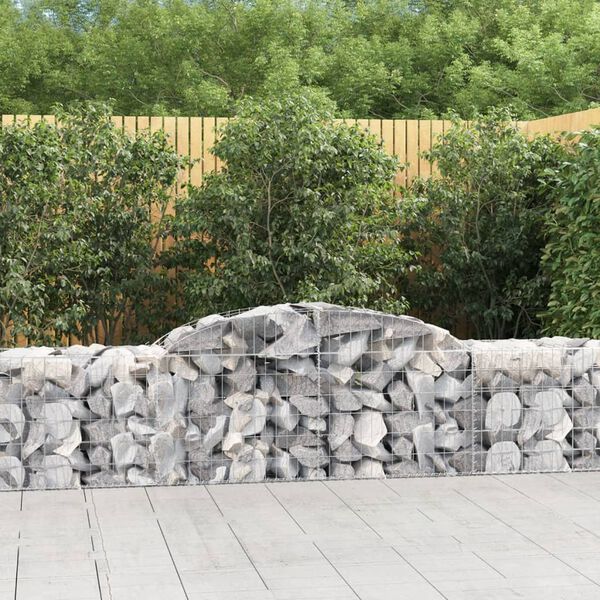 vidaXL Cesti Gabbioni ad Arco 15 pz 300x50x60/80 cm Ferro Zincato