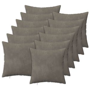 vidaXL Federa 12 pz HEERLEN Grigio Chiaro 40 x 40 cm Velluto