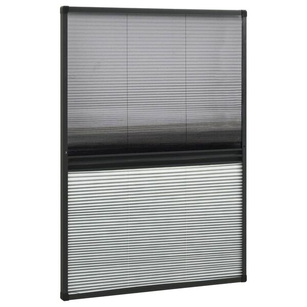 vidaXL Zanzariera Plissettata Finestra Alluminio 80x120 cm con Tendina