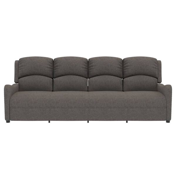 vidaXL Divano Massaggiante Reclinabile a 4 Posti Grigio Chiaro Tessuto