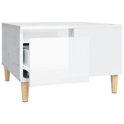 vidaXL Tavolino Salotto Bianco Lucido 55x55x36,5 cm Legno Multistrato