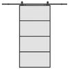 vidaXL Porta Scorrevole con Ferramenta Nera 102,5x205 cm in Vetro ESG