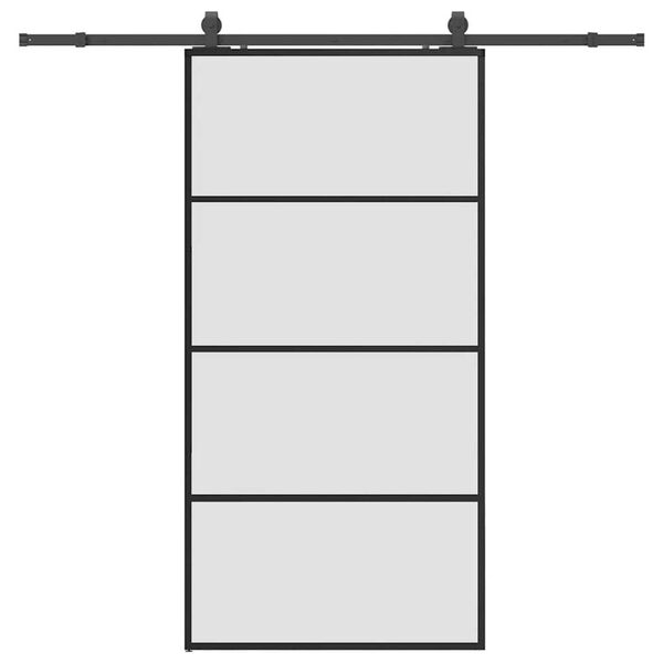 vidaXL Porta Scorrevole con Ferramenta Nera 102,5x205 cm in Vetro ESG