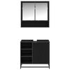 vidaXL Set di mobili per il bagno 2 pcs Rovere Nero Legno multistrato