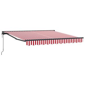 vidaXL Tenda Retrattile Rosso e Bianco 300 x 250 cm
