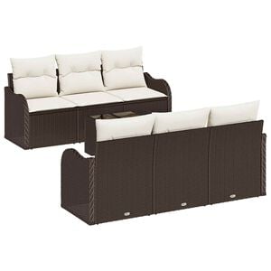 vidaXL Set Divano da Giardino Marrone 55 x 55 x 37 cm polyrattan