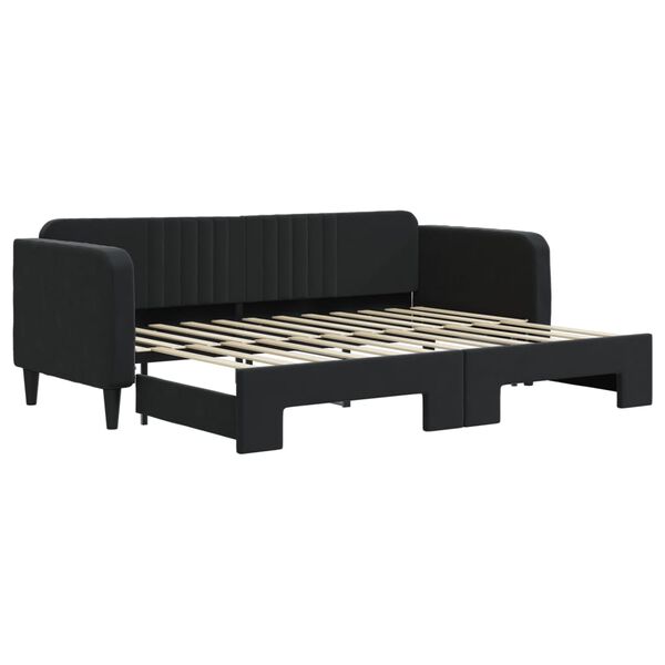vidaXL Divano Letto con Letto Estraibile Nero 80x200 cm in Velluto