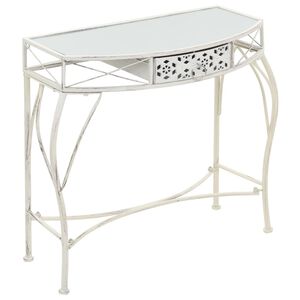 vidaXL Tavolino Laterale in Stile Francese in Metallo 82x39x76 Bianco