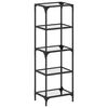 vidaXL Scaffale con Piano in Vetro Trasparente 40x30x123cm in Acciaio
