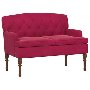 vidaXL Loveseat con bottoni imbottiti Rosso Vino 111 x 65 x 79 cm