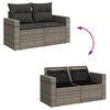 vidaXL Set Divani da Giardino 4 pz con Cuscini in Polyrattan Grigio