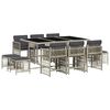 vidaXL Set Pranzo Giardino 11pz con Cuscini Grigio Chiaro Polyrattan