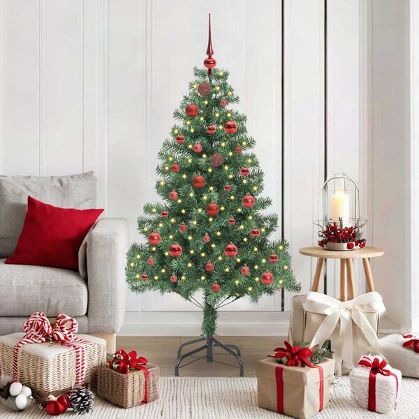 vidaXL Albero di Natale con 150 LED con supporto Verde 150 cm PVC