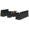 vidaXL Set Divano da Giardino con cuscino con cuscino 10 pcs Nero