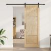 vidaXL Porta scorrevole Marrone 83 x 232 cm Pino massello