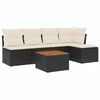 vidaXL Set Divano da Giardino 6 pz con Cuscini Nero in Polyrattan