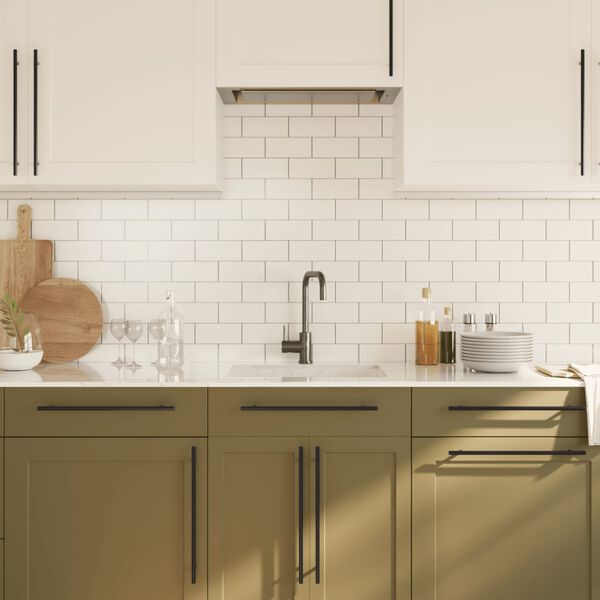 vidaXL Maniglie per Mobili 10 pz Nere 320 mm in Acciaio Inox