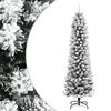 vidaXL Albero Natale Artificiale Sottile Neve Floccata 240 cm PVC e PE