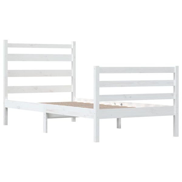 vidaXL Giroletto in Legno Massello di Pino 100x200 cm Bianco