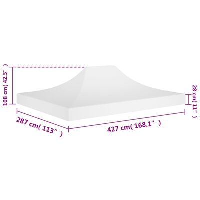 vidaXL Tetto per Tendone per Feste 4,5x3 m Bianco 270 g/m²