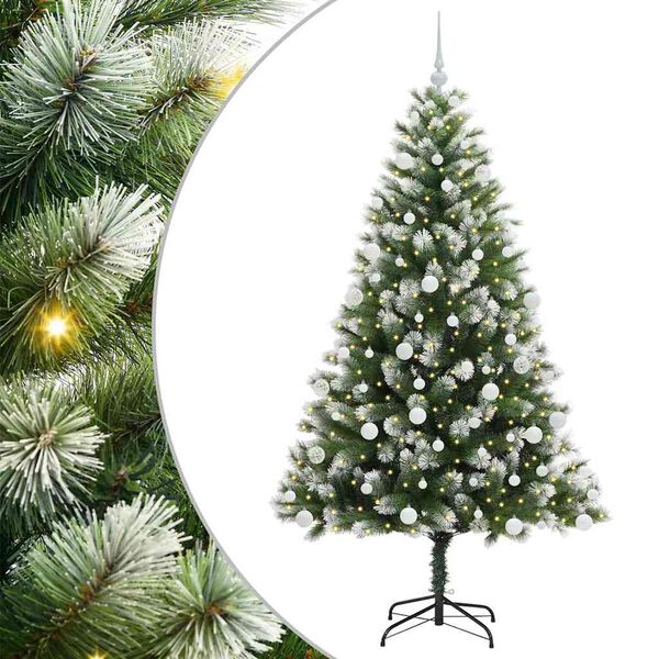 vidaXL Albero di Natale artificiale a cerniera con neve fioccata